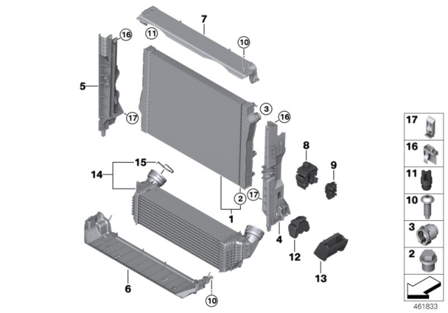 2017 BMW X5 Compensating Clip Diagram for 17117646141