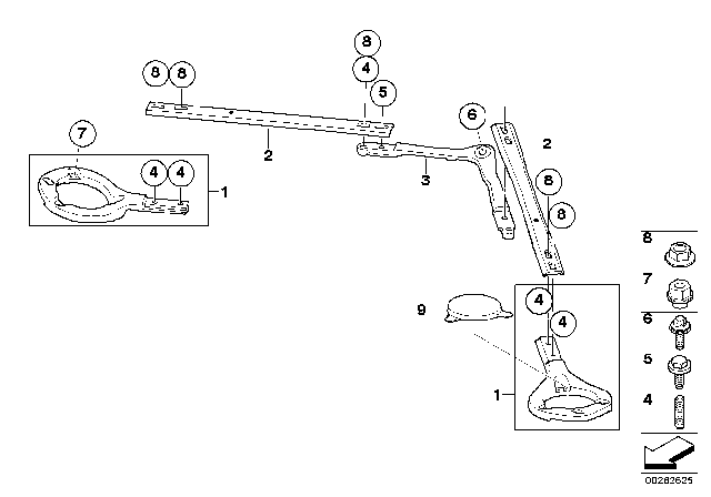 2011 BMW M3  Mount For Strut Brace Diagram for 51618045860
