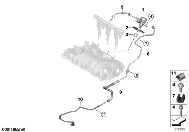 2020 BMW i8  High Pressure Fuel Pump Diagram for 13517636881