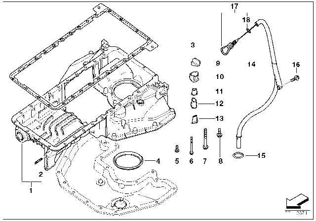 2002 BMW 745Li  Dipstick Diagram for 11437534082