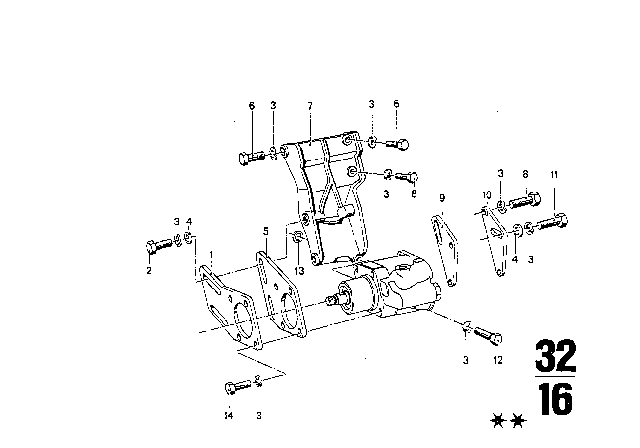 1972 BMW Bavaria  Supporting Plate Diagram for 32411265846