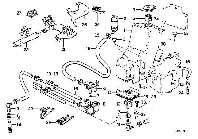1991 BMW 750iL  Connection Piece Diagram for 61671382928