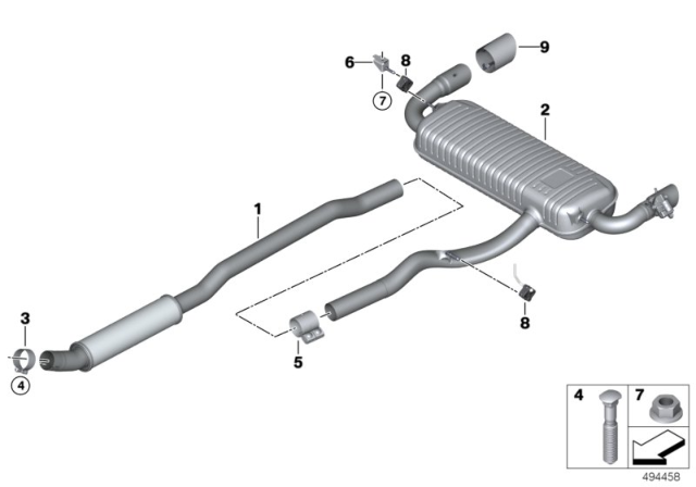 2020 BMW X2  Catalytic Converter Front Diagram for 18308669107