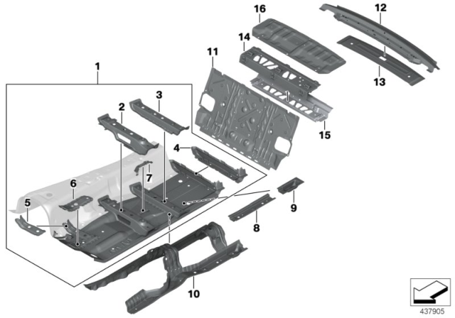 2019 BMW 740i  Partition, Luggage Compartment, Top Diagram for 51717334490