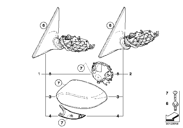 2006 BMW Z4  Exterior Mirror Without Glass, Heated, Left Diagram for 51167189705