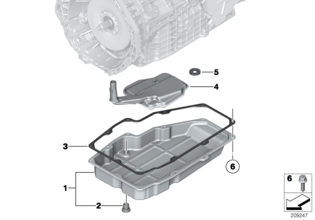2010 BMW X6  Screw Plug Diagram for 24117595894