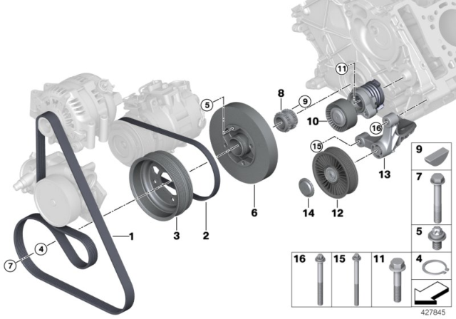 2018 BMW X5 M  Collar Screw Diagram for 11237567298
