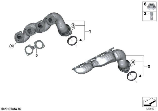 2006 BMW X5  Exhaust Manifold Diagram for 11627525076
