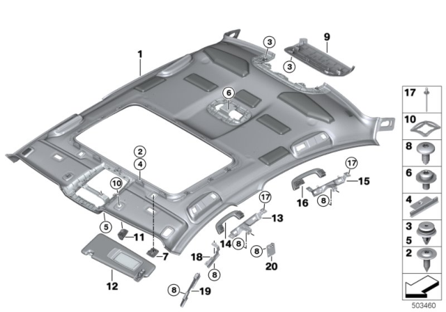 2018 BMW 540i  Cover, Stop Lamp Diagram for 51448065048