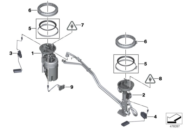 2016 BMW X5  Fuel Pump, Right Diagram for 16117382202