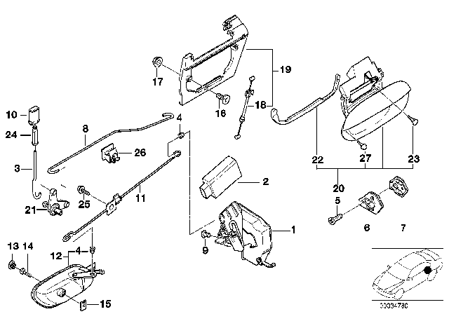 1995 BMW 750iL  Square Headed Bolt Diagram for 51211970029
