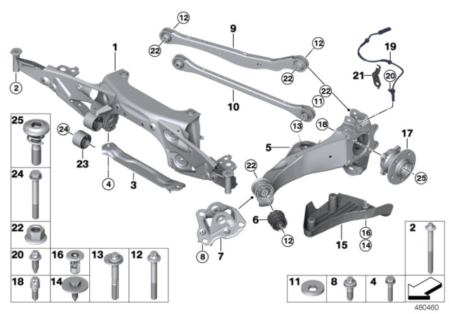2018 BMW X2  WHEEL HUB WITH BEARING Diagram for 33406891921