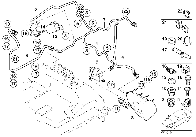 2003 BMW Alpina V8 Roadster  Vent Pipe, Dust Filter Diagram for 16131184581
