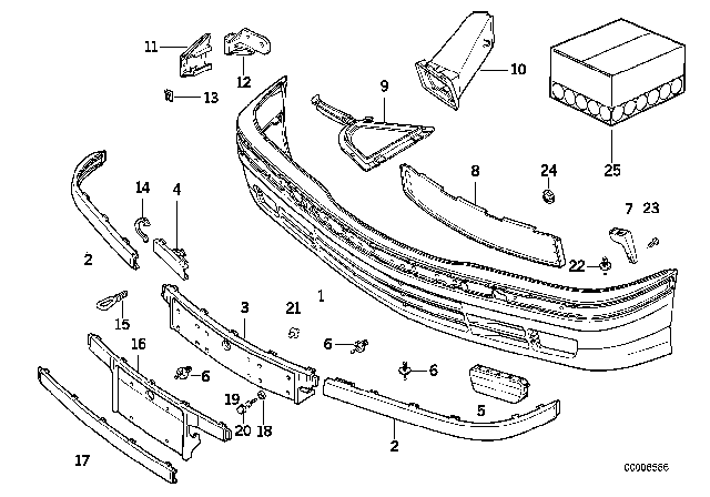 1995 BMW 318i  Towing Hinge Diagram for 72158119188