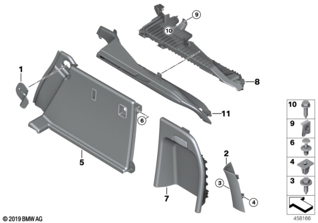 2019 BMW X6  Cover, Column D, Right Diagram for 51477326456