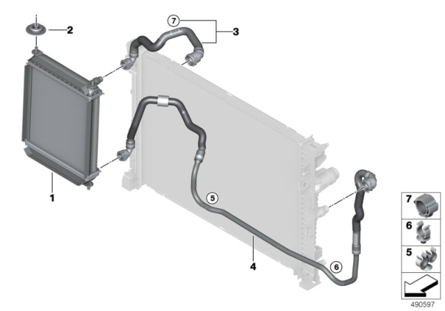 2019 BMW X5  LINE FROM RADIATOR Diagram for 17125A022E9