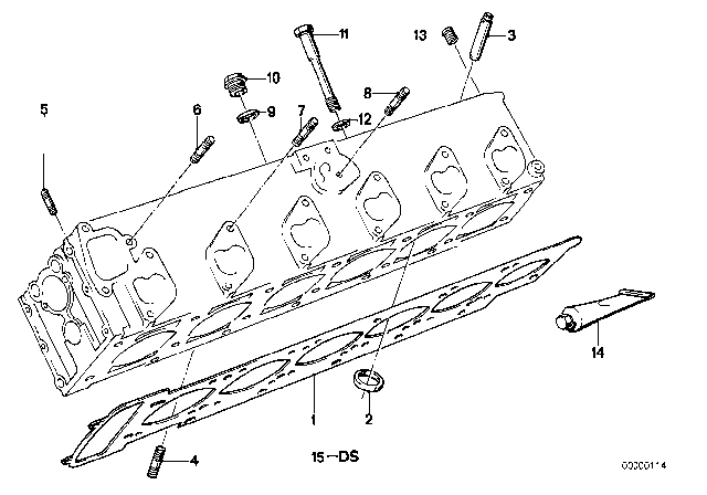 1984 BMW 633CSi  Gasket Set Cylinder Head Asbestos Free Diagram for 11129065640
