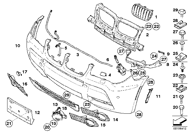 2008 BMW X3 Closed Grid, Right Diagram for 51113417726