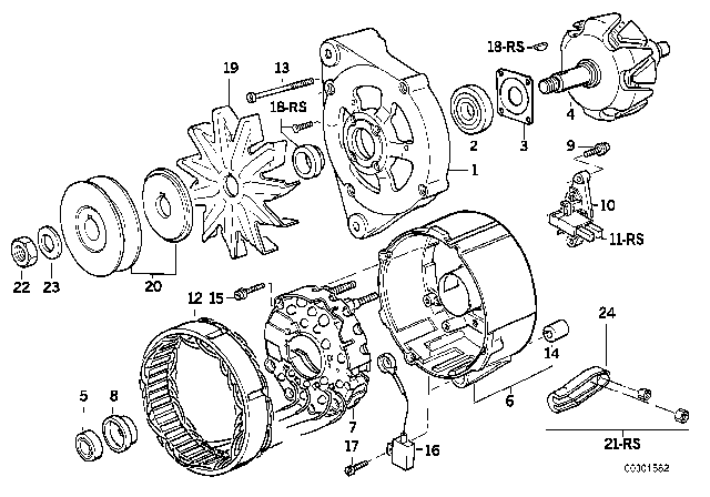 1991 BMW 318i  Ring Diagram for 12311727751