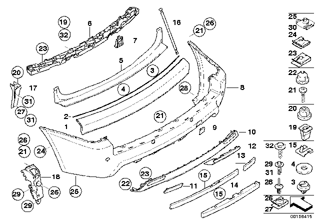 2007 BMW X3  Sheet Metal Nut, Self-Locking Diagram for 51123413810
