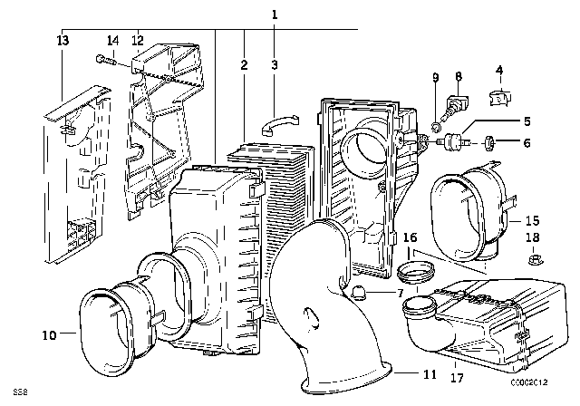 1992 BMW M5  Intake Manifold Diagram for 13711312066