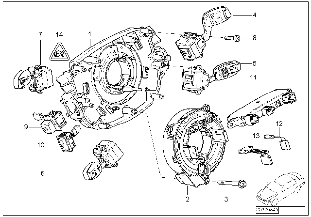 2006 BMW 760Li Coil Spring Cartridge Diagram for 61319129499