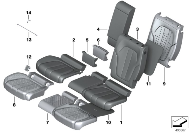 2020 BMW X7  SEAT HEATING SEAT CUSHION SU Diagram for 52207443503