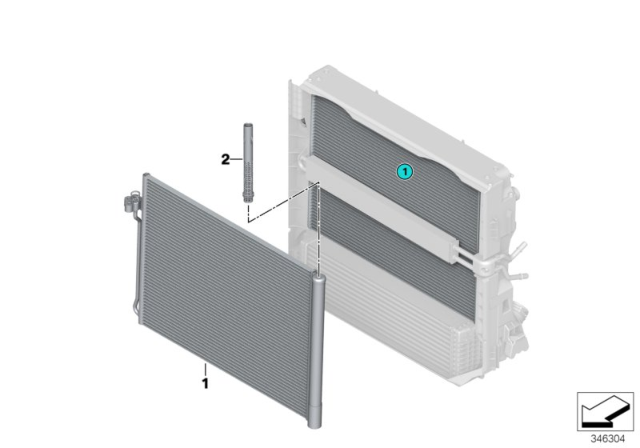 2014 BMW X5 Condenser Air Conditioning With Drier Diagram for 64509239992