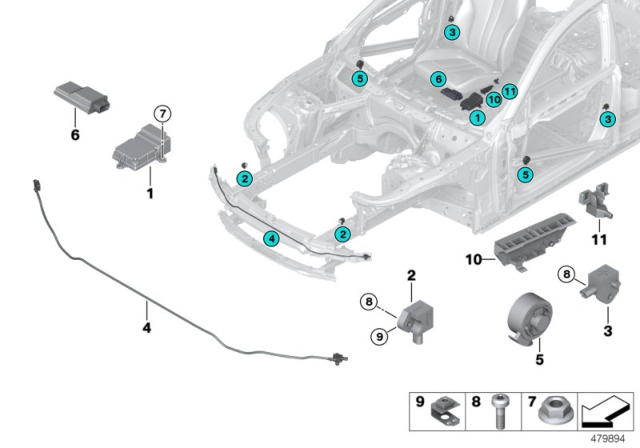 2018 BMW 640i xDrive Gran Turismo Electronics Seat Occupancy Detection Diagram for 65776991455