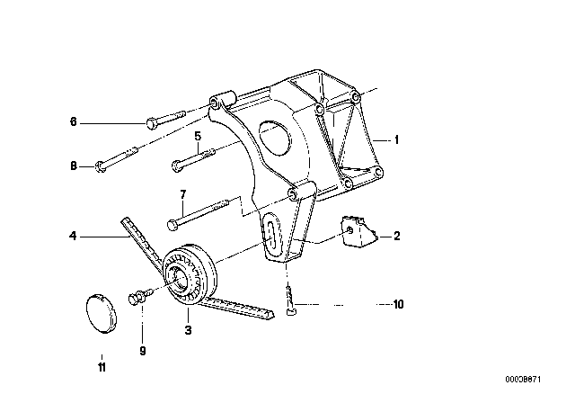 1991 BMW 318i  Idler Pulley Diagram for 64551721844