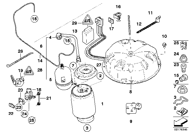 2003 BMW X5  Level Sensor Diagram for 37146755045