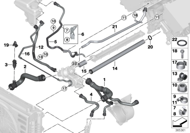 2007 BMW 760Li  Pipe Clamp Diagram for 17127515346