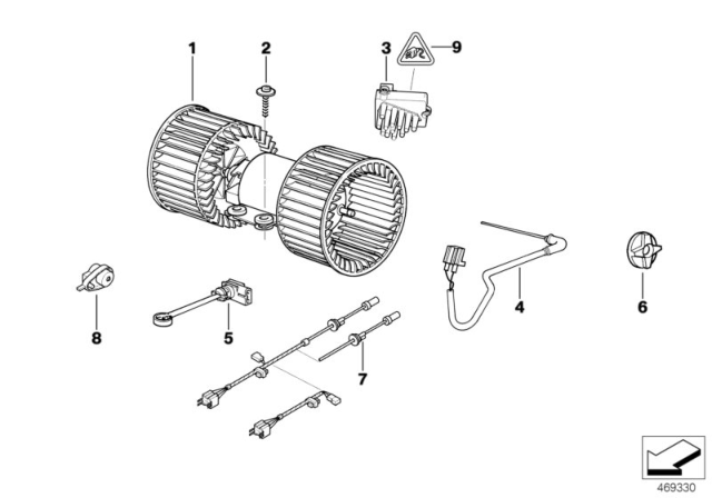 2001 BMW 525i  Wiring For Air Conditioner Diagram for 64118382309