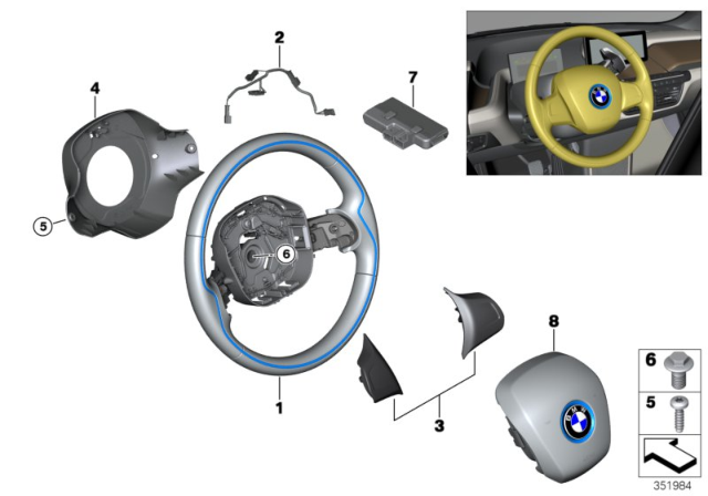 2018 BMW i3  Airbag Module, Driver'S Side Diagram for 32306870364