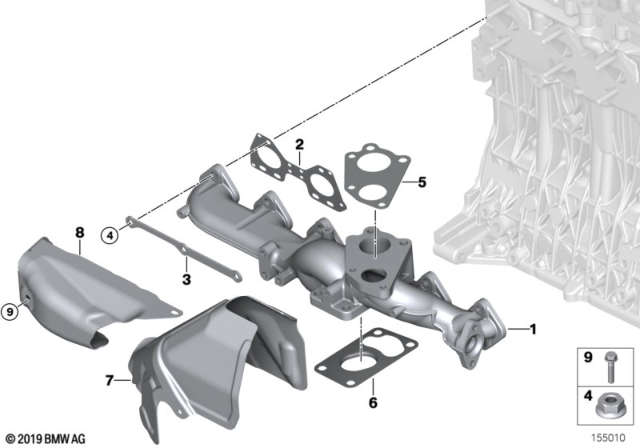2010 BMW X5  Heat Protection Shield Diagram for 11627807545