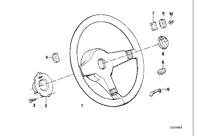 1987 BMW M6 Emblem Diagram for 32331157900