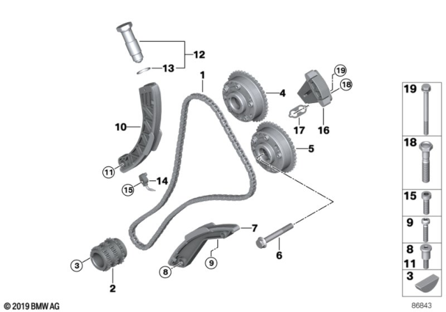 2004 BMW 545i  Torx Bolt Diagram for 11317504455