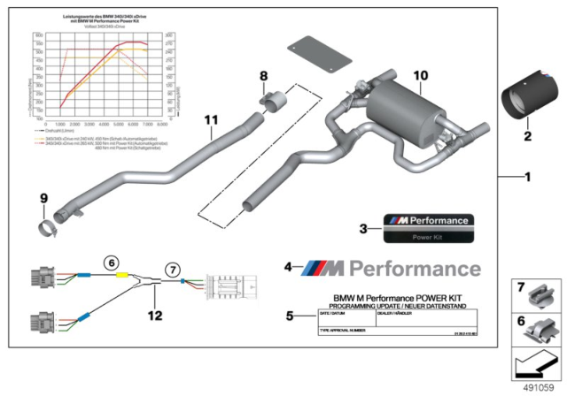 2017 BMW 440i  Wiring Harness, Flap Silencer Diagram for 18302414899