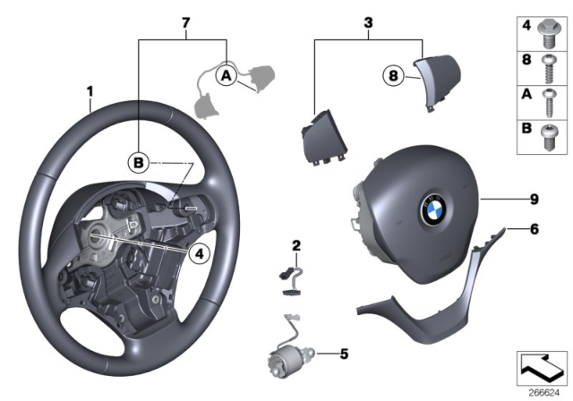 2018 BMW 340i  Leather Steering Wheel Diagram for 32306854753