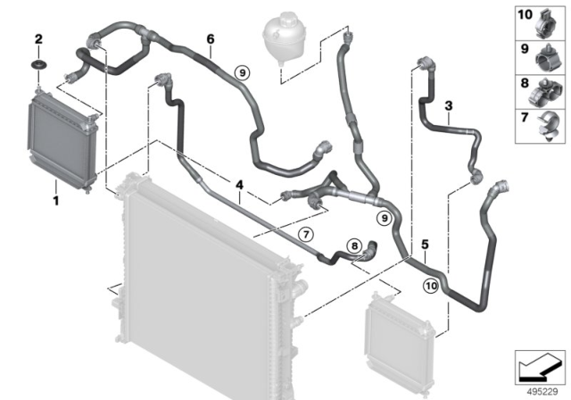 2020 BMW X4 M  REMOTE RADIATOR Diagram for 17119468698