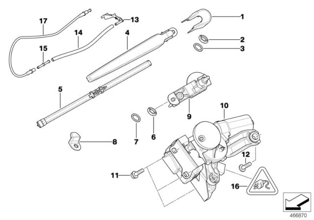 2009 BMW 328i  Wiper Axle Cover Diagram for 61627142604