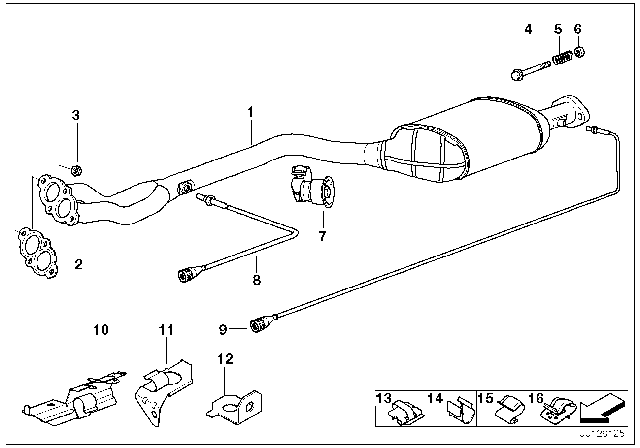 1998 BMW Z3 Converter Pipe Diagram for 18301435669