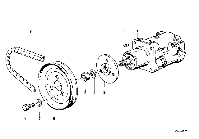 1985 BMW 735i  Pulley Diagram for 32411276529