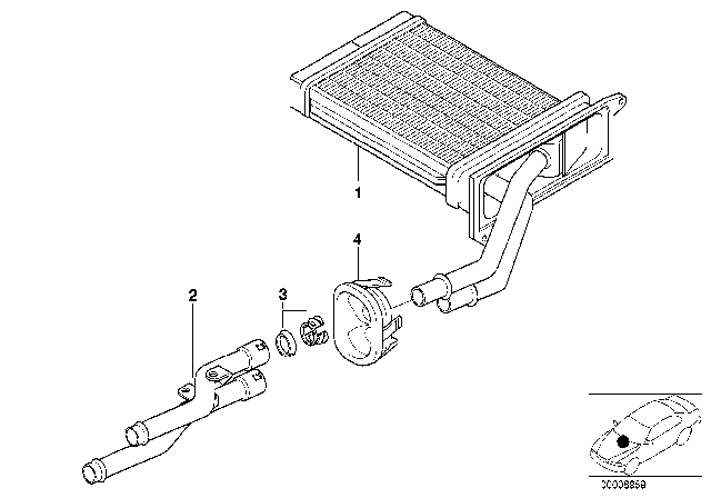 2000 BMW Z3 Grommet For Water Pipe Diagram for 51738398182