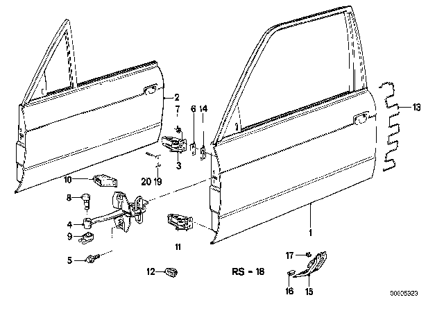 1985 BMW 318i  Repair Kit, Hinge Diagram for 41511922737
