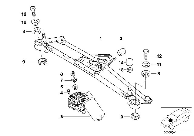 1998 BMW Z3  Absorbing Piece Diagram for 61608400001