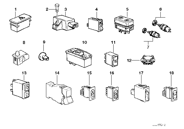 1996 BMW Z3 Emergency Switch Diagram for 61318350284