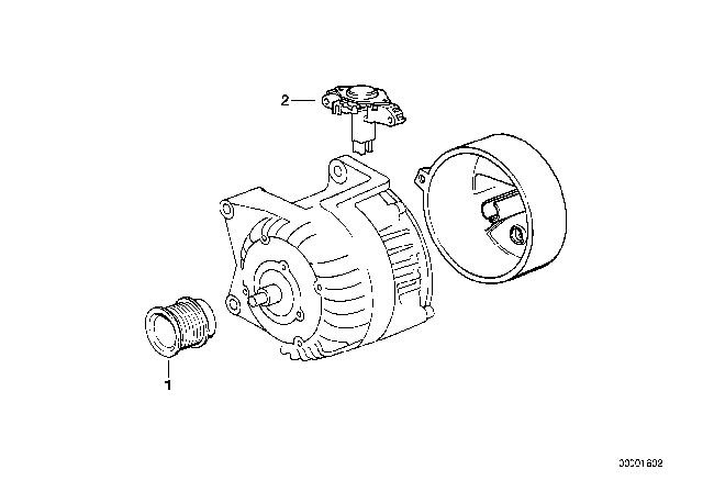 1997 BMW Z3  Exchange Alternator Diagram for 12311432984