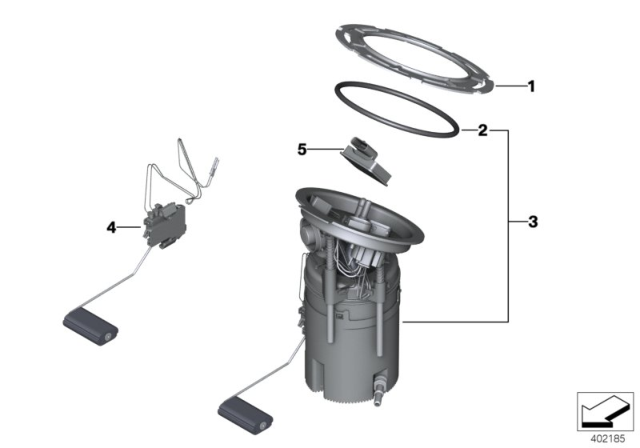 2011 BMW X3  Fuel Pump, Right Diagram for 16117314804