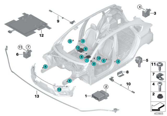 2018 BMW X2  Clip For Sheet Metal Nut Diagram for 07149216177